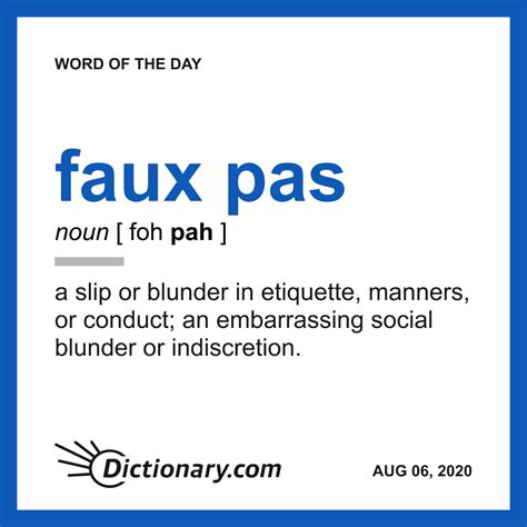 plural faux pas|More.